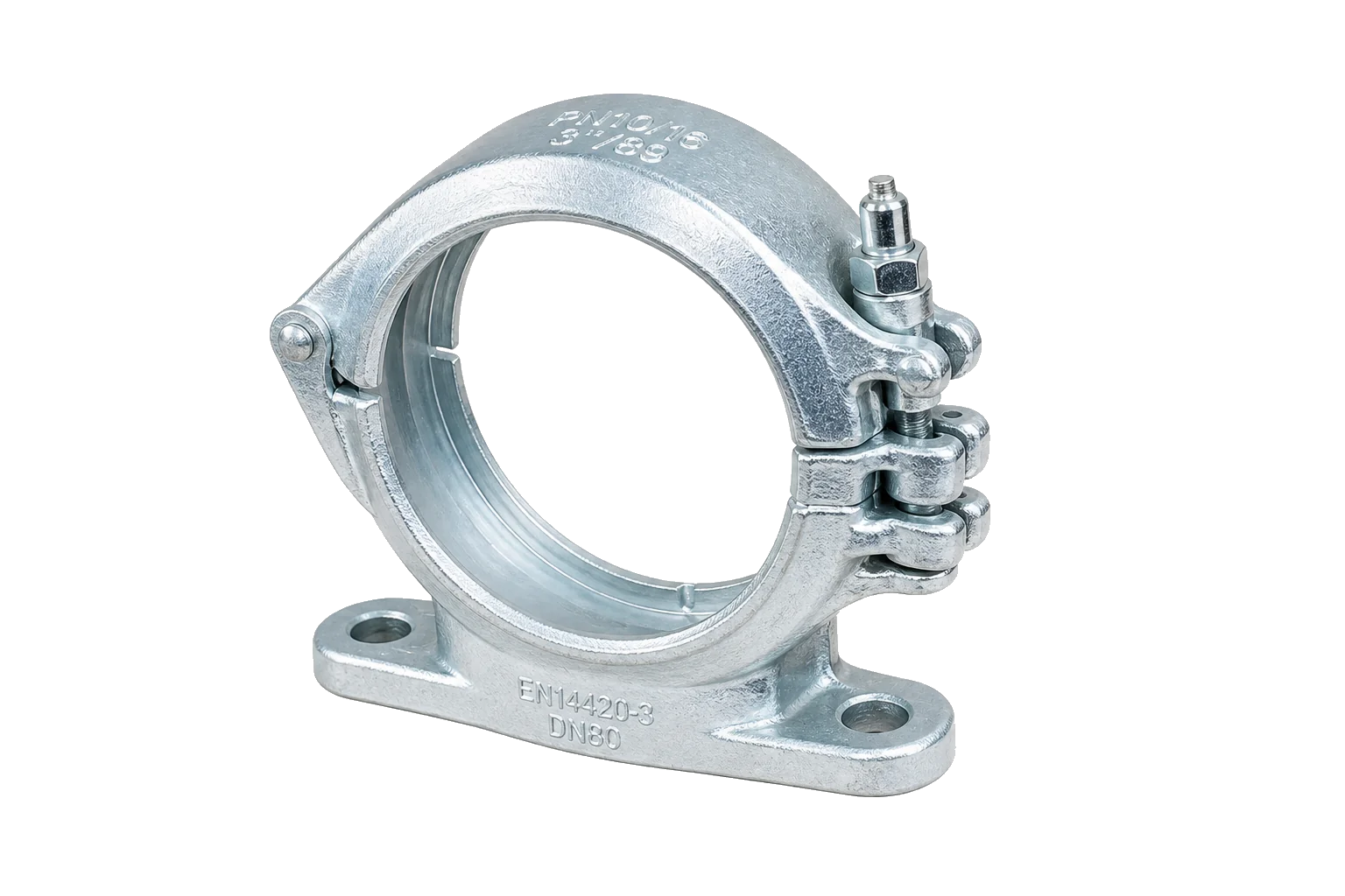 DN80 Concrete Pump Pipe Clamp factory product photo, Concrete Pump Parts, manufactured by Hebei Pinjin Machinery in Xingtai, Hebei, China