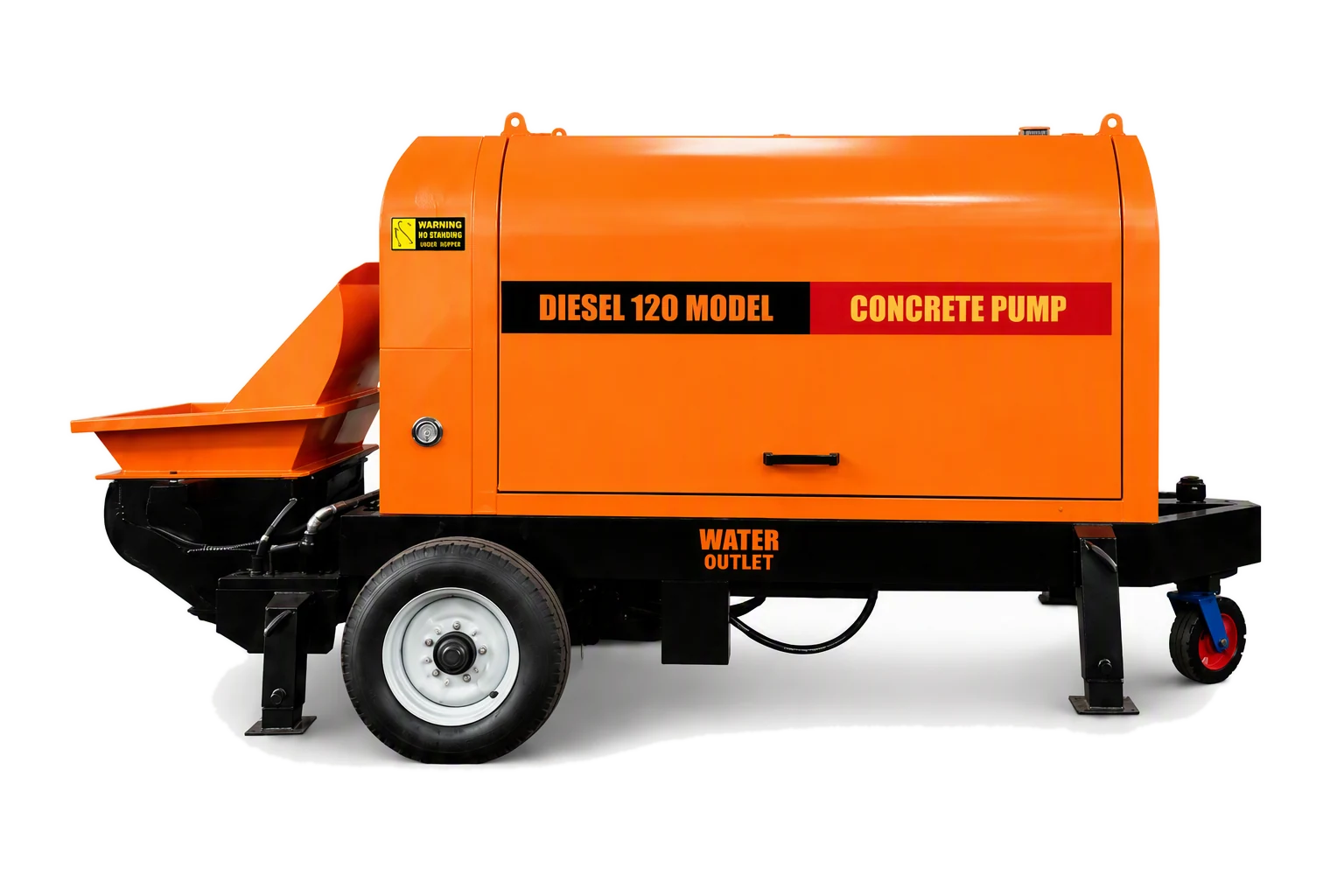 Diesel 120 Concrete Pump factory product photo, Diesel Concrete Pump, manufactured by Hebei Pinjin Machinery in Xingtai, Hebei, China