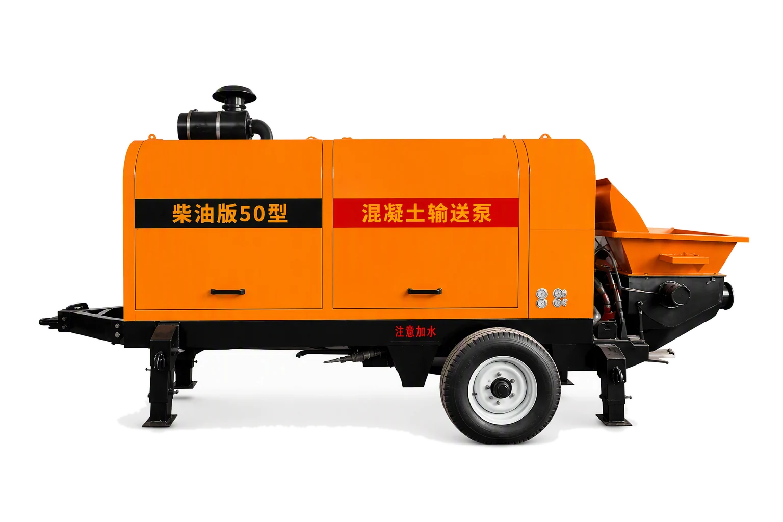 Diesel 50 Concrete Pump factory product photo, Diesel Concrete Pump, manufactured by Hebei Pinjin Machinery in Xingtai, Hebei, China