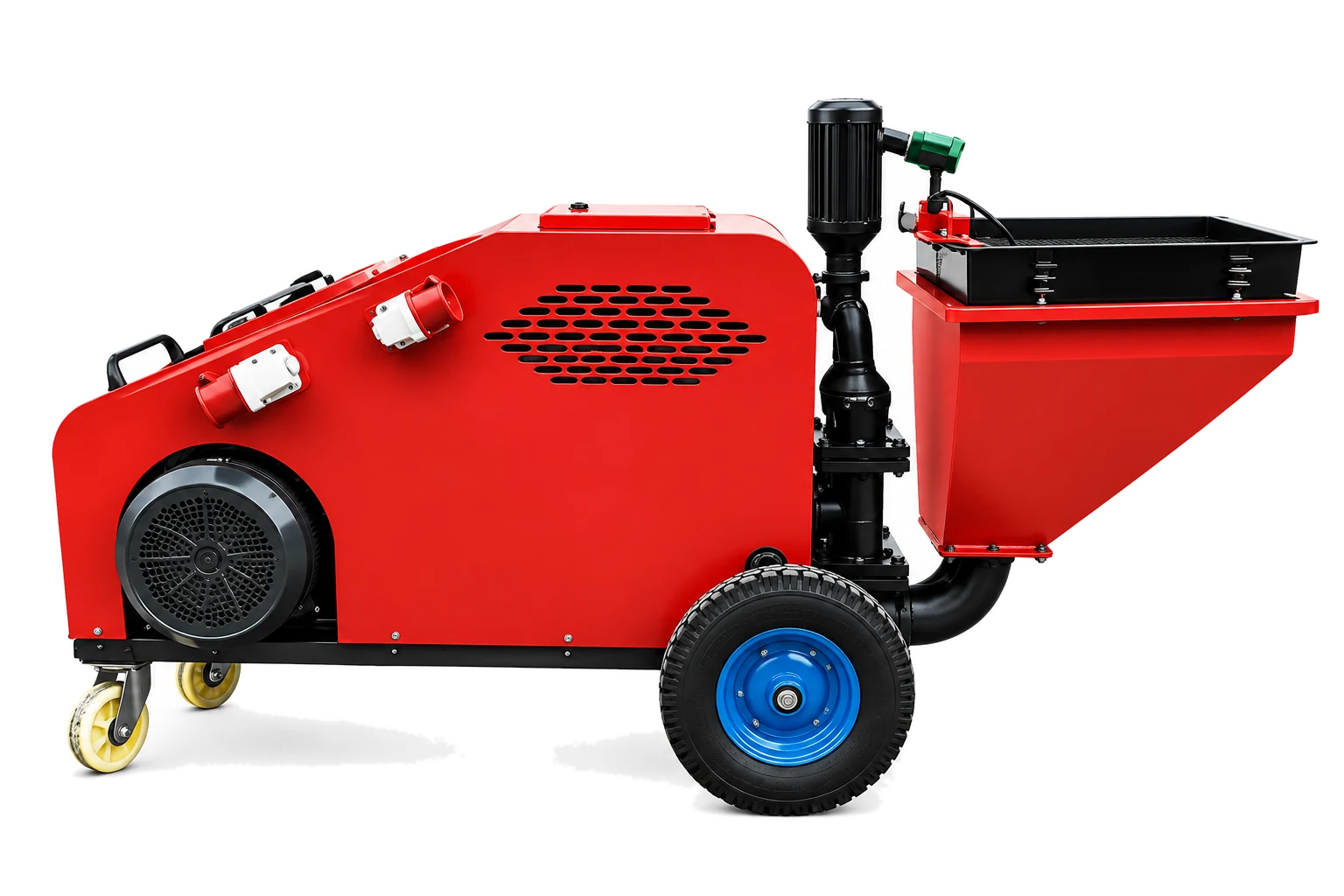 Double-Cylinder Plunger Mortar Spraying Machine factory product photo, Mortar Spraying Machine, manufactured by Hebei Pinjin Machinery in Xingtai, Hebei, China