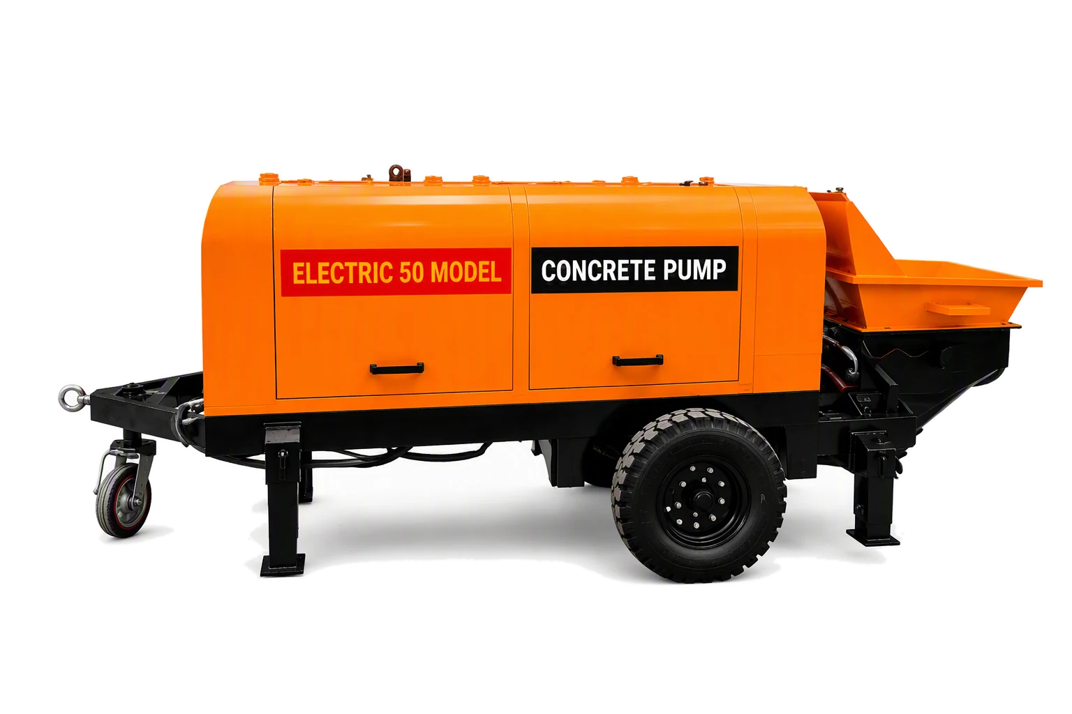 Electric 50 Concrete Pump factory product photo, Electric Concrete Pump, manufactured by Hebei Pinjin Machinery in Xingtai, Hebei, China
