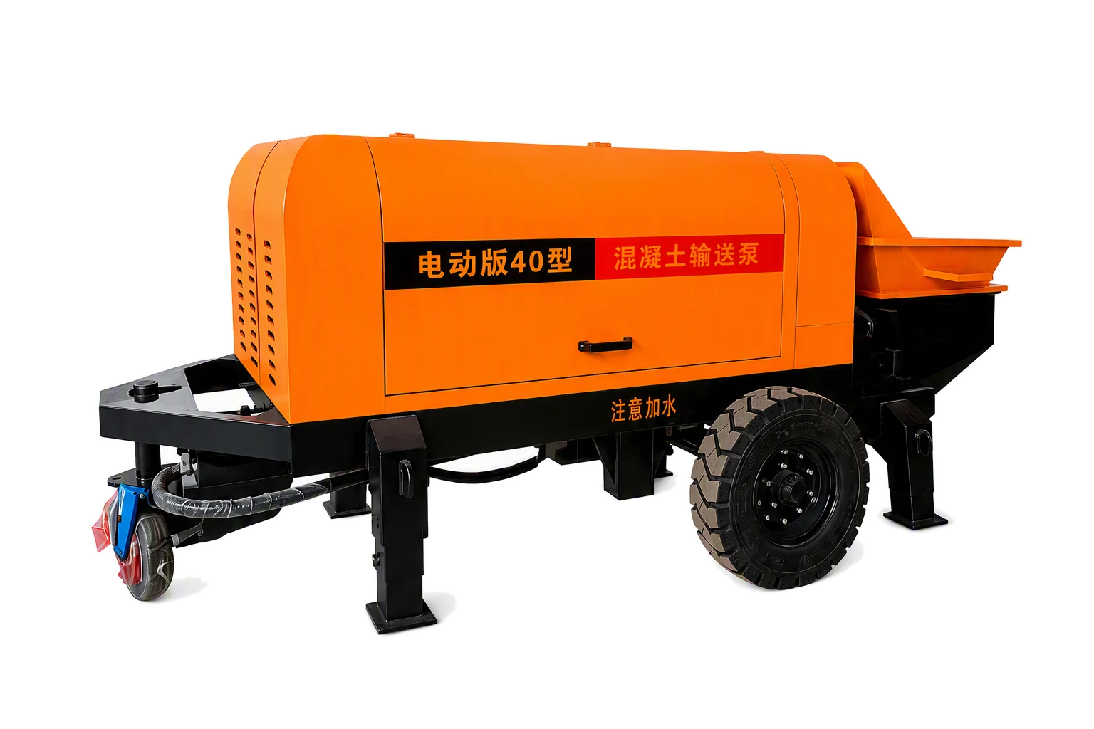 Electric Low Pressure 40 Concrete Pump factory product photo, Electric Concrete Pump, manufactured by Hebei Pinjin Machinery in Xingtai, Hebei, China