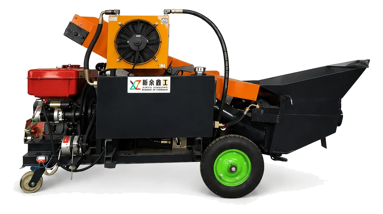 Rural Diesel Concrete Pump factory product photo, Diesel Concrete Pump, manufactured by Hebei Pinjin Machinery in Xingtai, Hebei, China